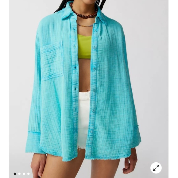 Urban Outfitters Textured Button Down Shirt - Picture 7 of 9